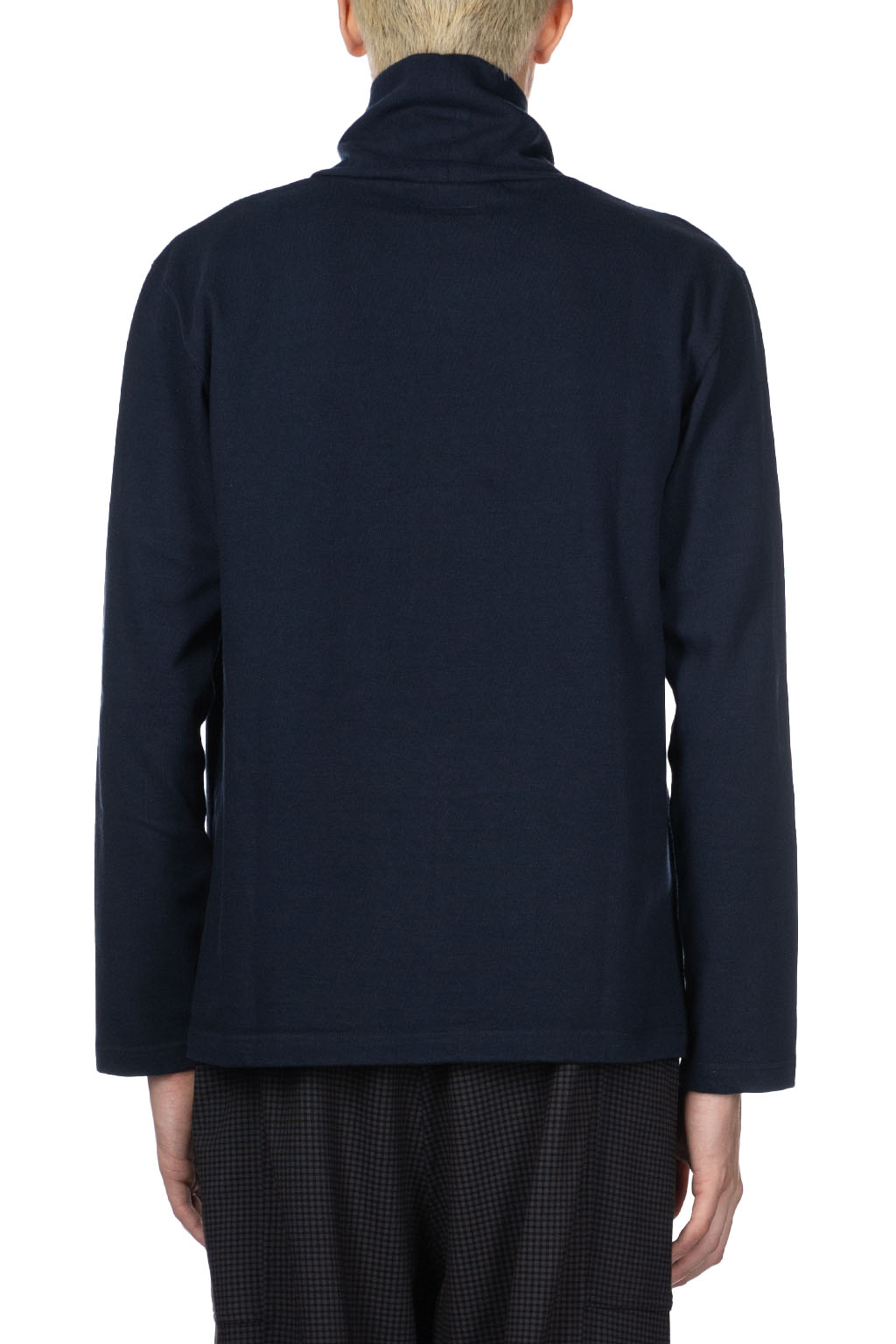 ts(s) - Mellow Cotton Plain Jersey Turtle Neck Shirt-Navy